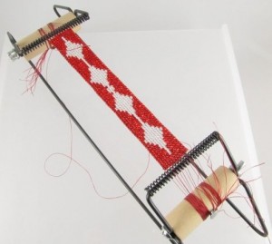 Bracelet on weaving loom Bracelet on weaving loom - copyright Helen White 2011