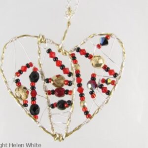 Wire wrapped heart pendant - copyright Helen White