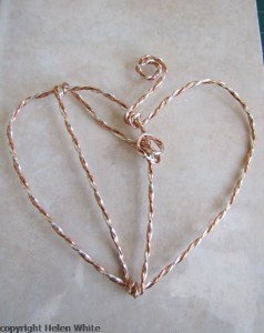 Wire wrapped heart - copyright Helen White