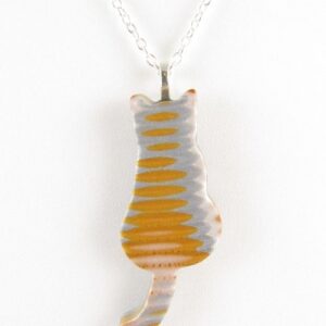 Gold and silver cat pendant 12 Gold and silver cat pendant - detail