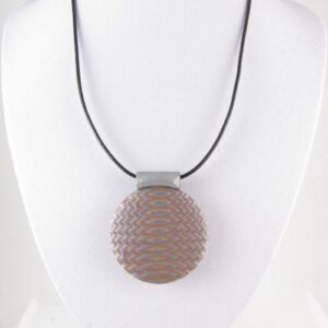 Mokume Gane pendant in silver - on bust