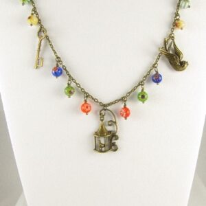 Bird necklace with Millefiori beads 13 Bird necklace with Millefiori beads on bust