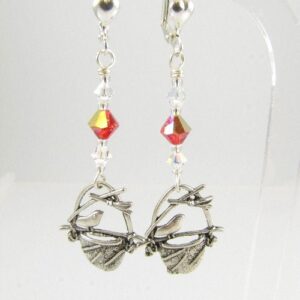 Bird in nest earrings in red 11 Bird in nest earrings in red