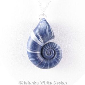 Denim nautilus pendant detail 1