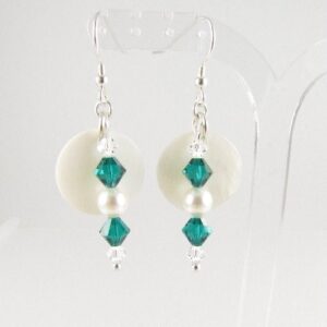 Mother-of-Pearl emerald earrings 1