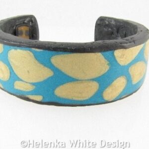 Polymer clay reptile bangle 1 6 Polymer clay reptile bangle front