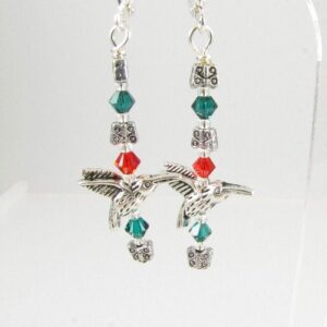 Hummingbird earrings in green and red 10 Hummingbird earrings