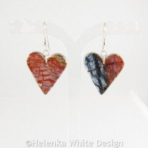 Polymer clay heart earrings2