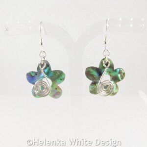 Paua Shell flower earrings 1