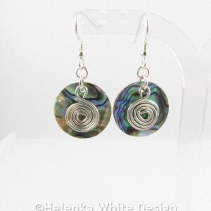 Round Paua Shell earrings 1