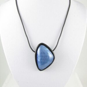 Silver and blue Mokume Gane pendant 1