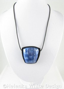 Blue and silver Mokume Gane pendant 2