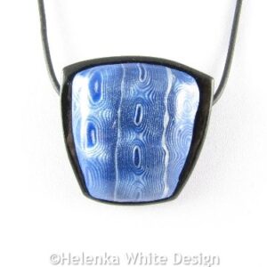 Blue and silver Mokume Gane pendant 2 - detail