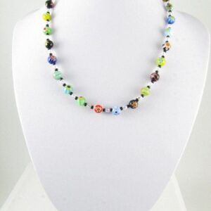 Necklace with Millefiori glass beads