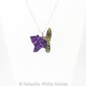 Standing purple gold cat pendant 1 Purple gold cat pendant