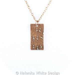 Little people copper pendant 2 (rectangle)