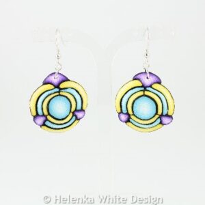 Purple, turquoise & yellow earrings. 16 Purple, turquoise & yellow earrings. 1