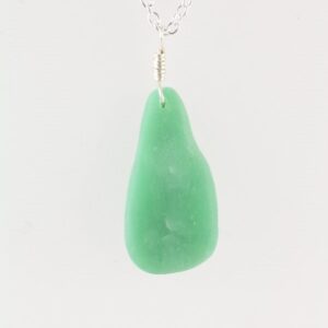 Curved faux beach glass pendant in bottle green 1 Curved faux beach glass pendant in bottle green