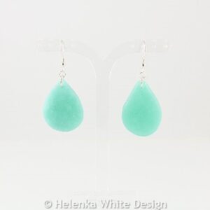 Faux beach glass earrings in green 4 Faux beach glass earrings in green