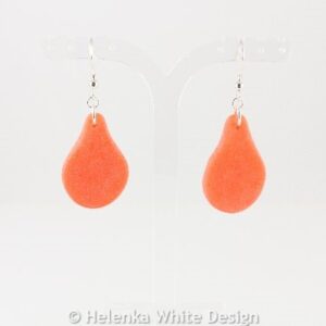 Faux beach glass earrings in orange 3 Faux beach glass earrings in orange