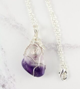 Amethyst pendant- wire wrapped.