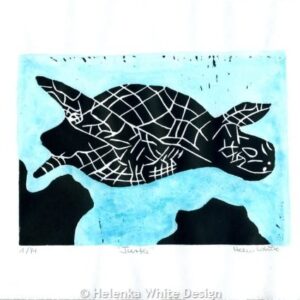 Turtle lino print