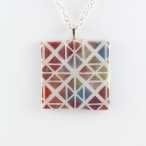 Pretty Geometric pendant made with polymer clay 11 Geometric pendant - detail