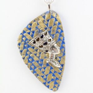 Gorgeous Nefertiti inspired pendant made with polymer clay. 12 Nefertiti inspired pendant - detail