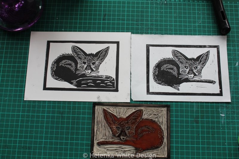 Test print of first version of fennec lino print