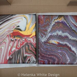 Acrylic pour paintings from this year.