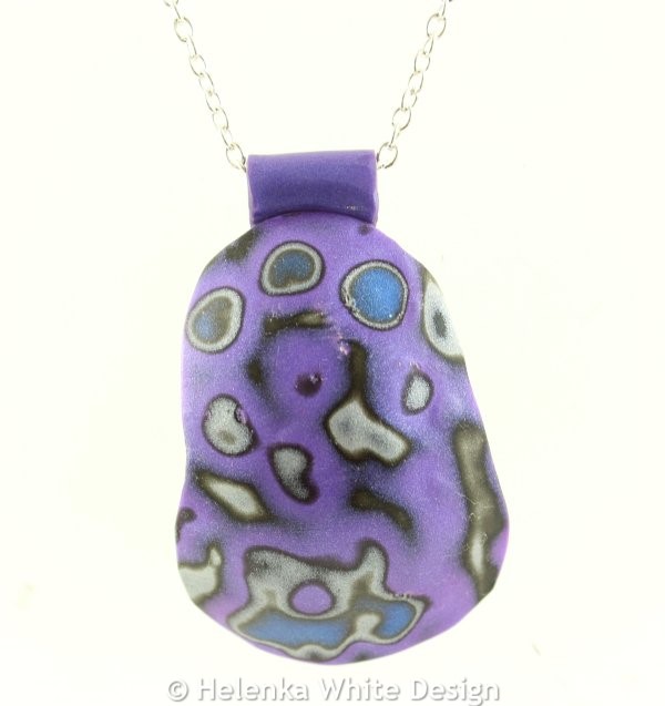 Purple Mokume Gane pendant big