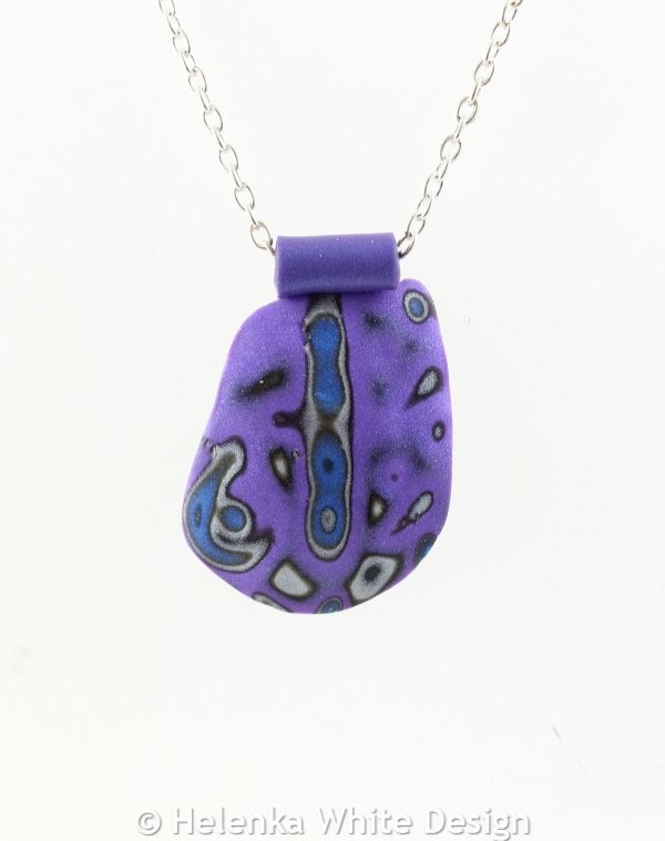Medium purple Mokume Gane pendants - pendant 2