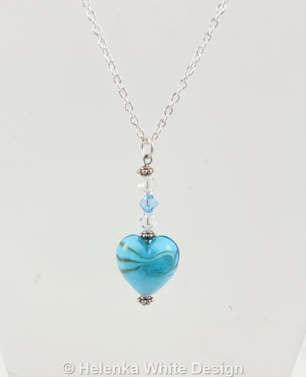 Blue heart pendant