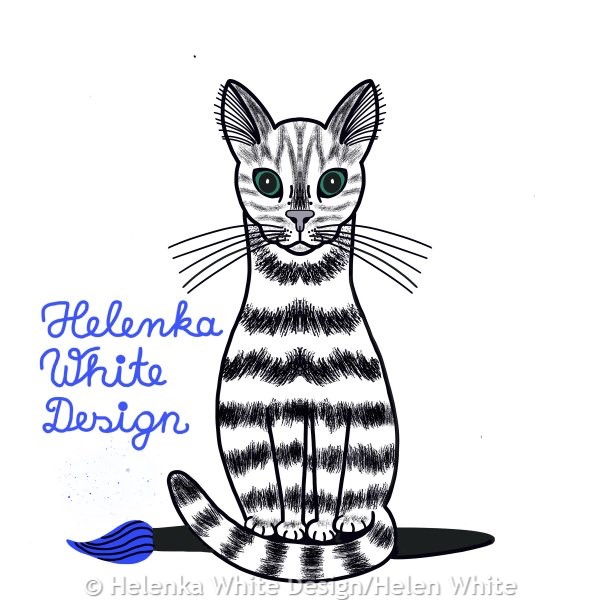 Sitting cat logo with fur version 3