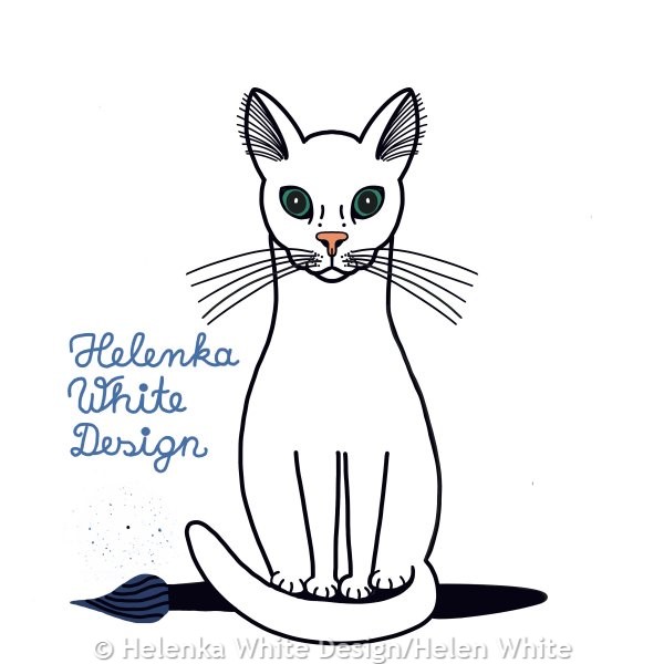 Sitting cat logo without fur