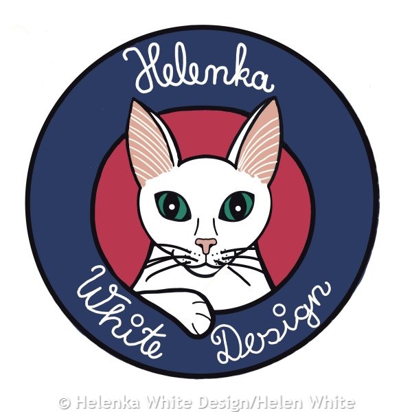Cat logo without fur and hand lettering